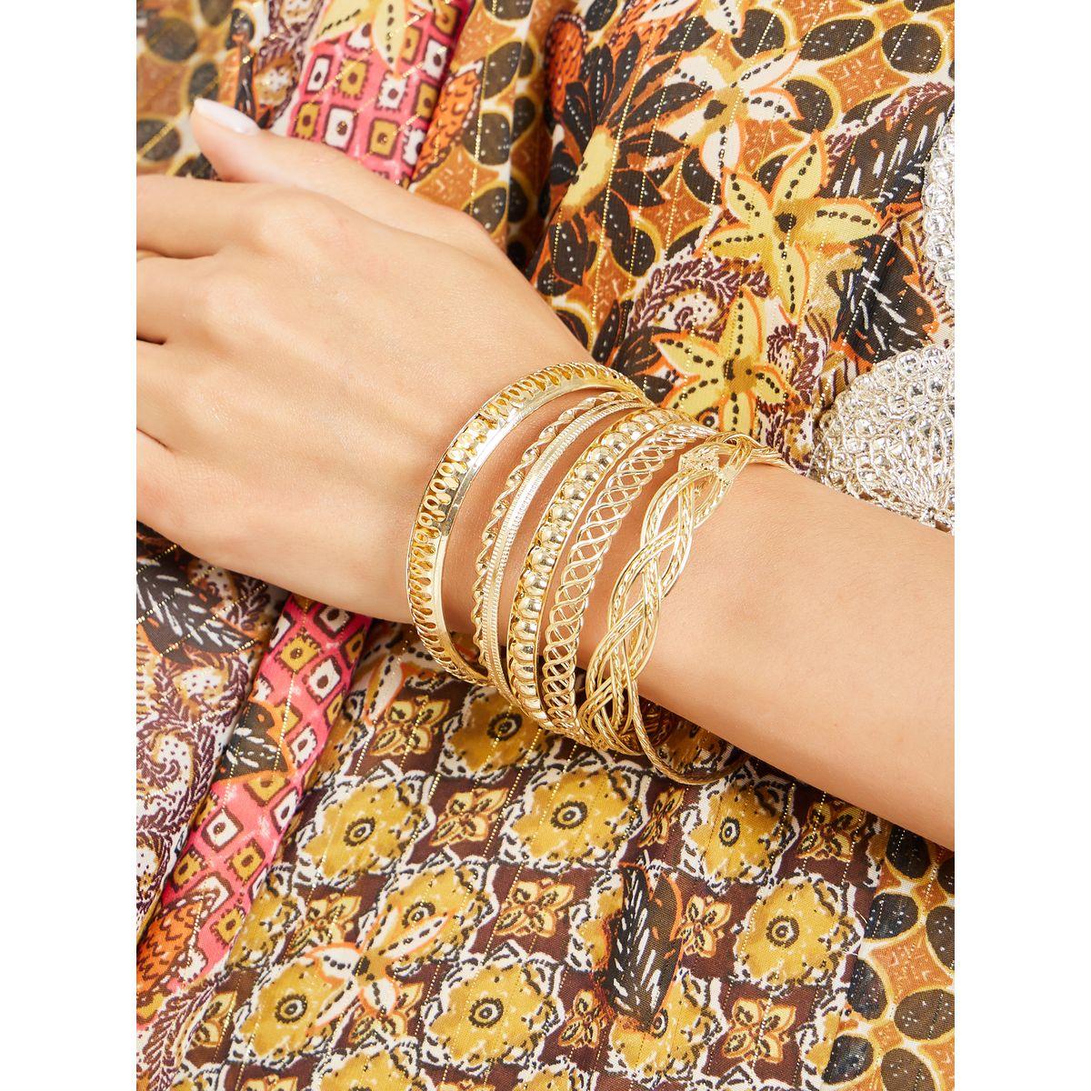 Styli Set of 7 - Textured Bracelets-women-watchesandjewellery-jewellery-banglesandbracelets-image-1