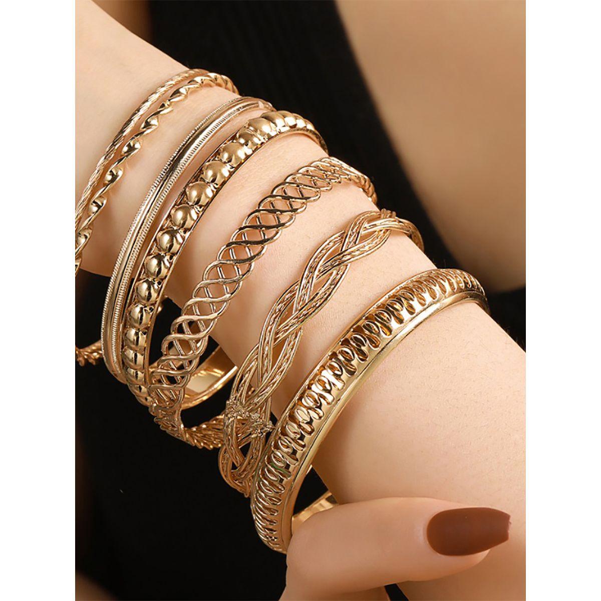 مجموعة من 7 اساور يد عصرية-women-watchesandjewellery-jewellery-banglesandbracelets-image-5