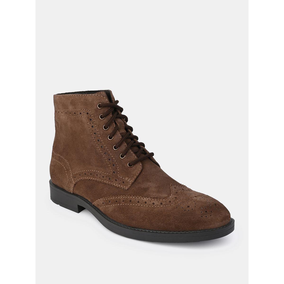 Styli Limited Genuine Leather Stitch Cut Out Detail Brogue Boots-men-shoes-boots-image-3