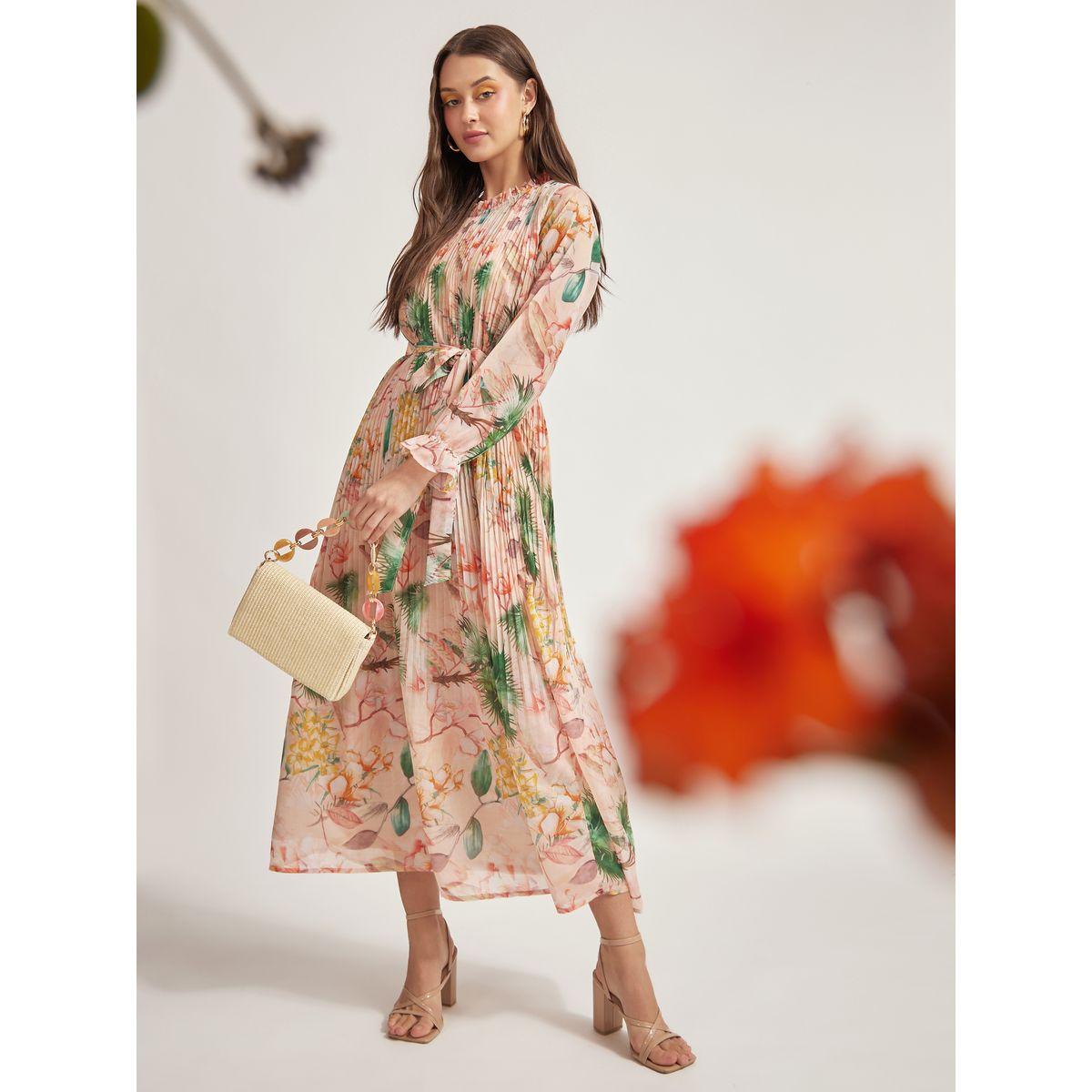 Styli Floral Pleated High Neck A-Line Maxi Dress-women-clothing-dresses-image-5
