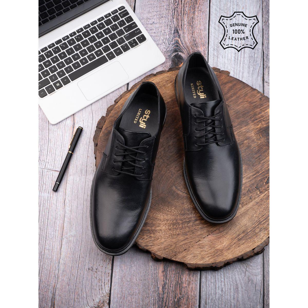 حذاء رسمي من الجلد الطبيعي مع رباط غلق-men-shoes-formalshoes-image-1