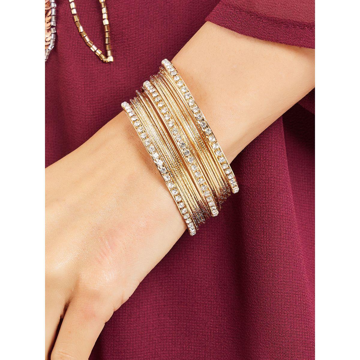 Styli Set of 20 - Textured Bangle-women-watchesandjewellery-jewellery-banglesandbracelets-image-1