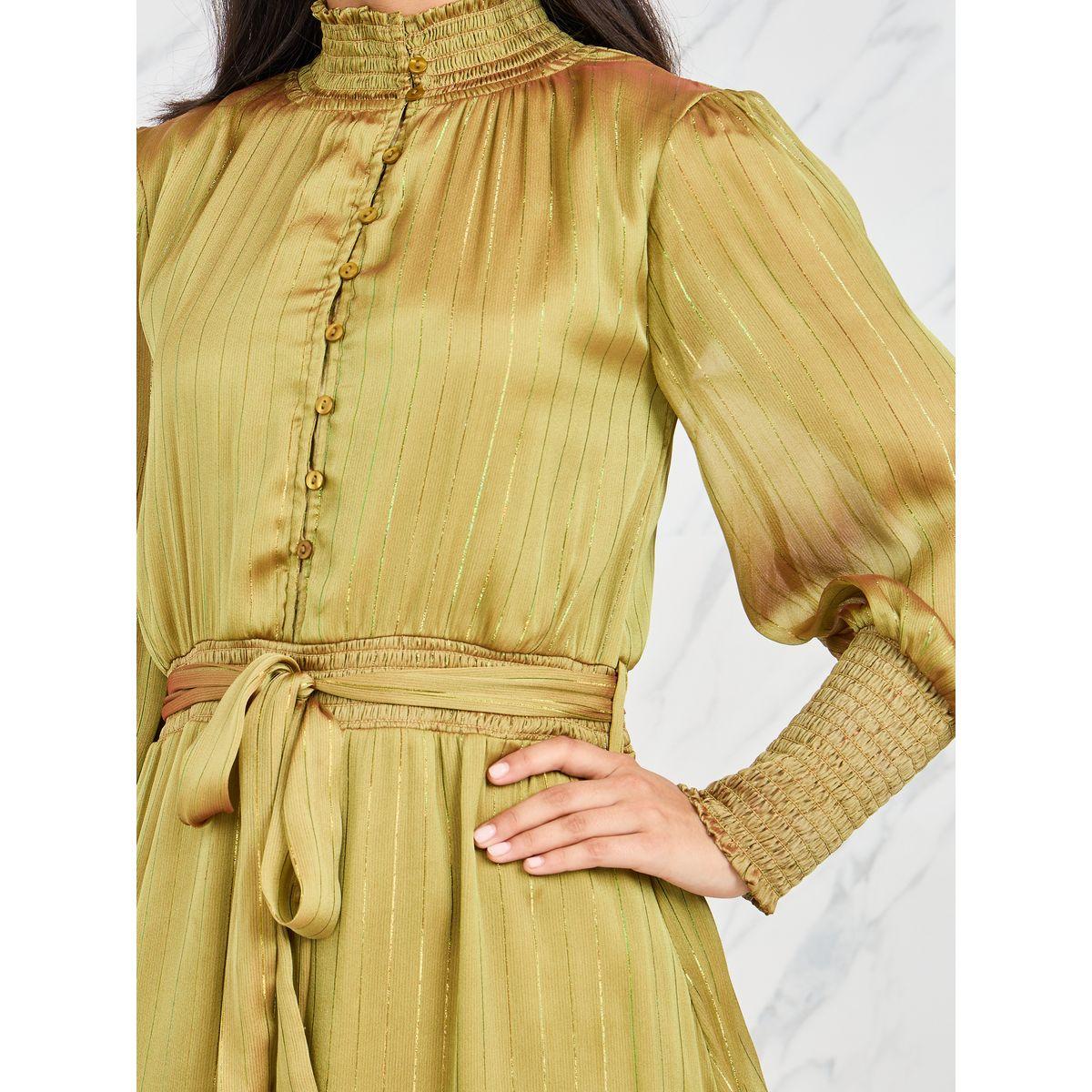 فستان طويل بكسرات وياقة عالية-women-clothing-dresses-image-3