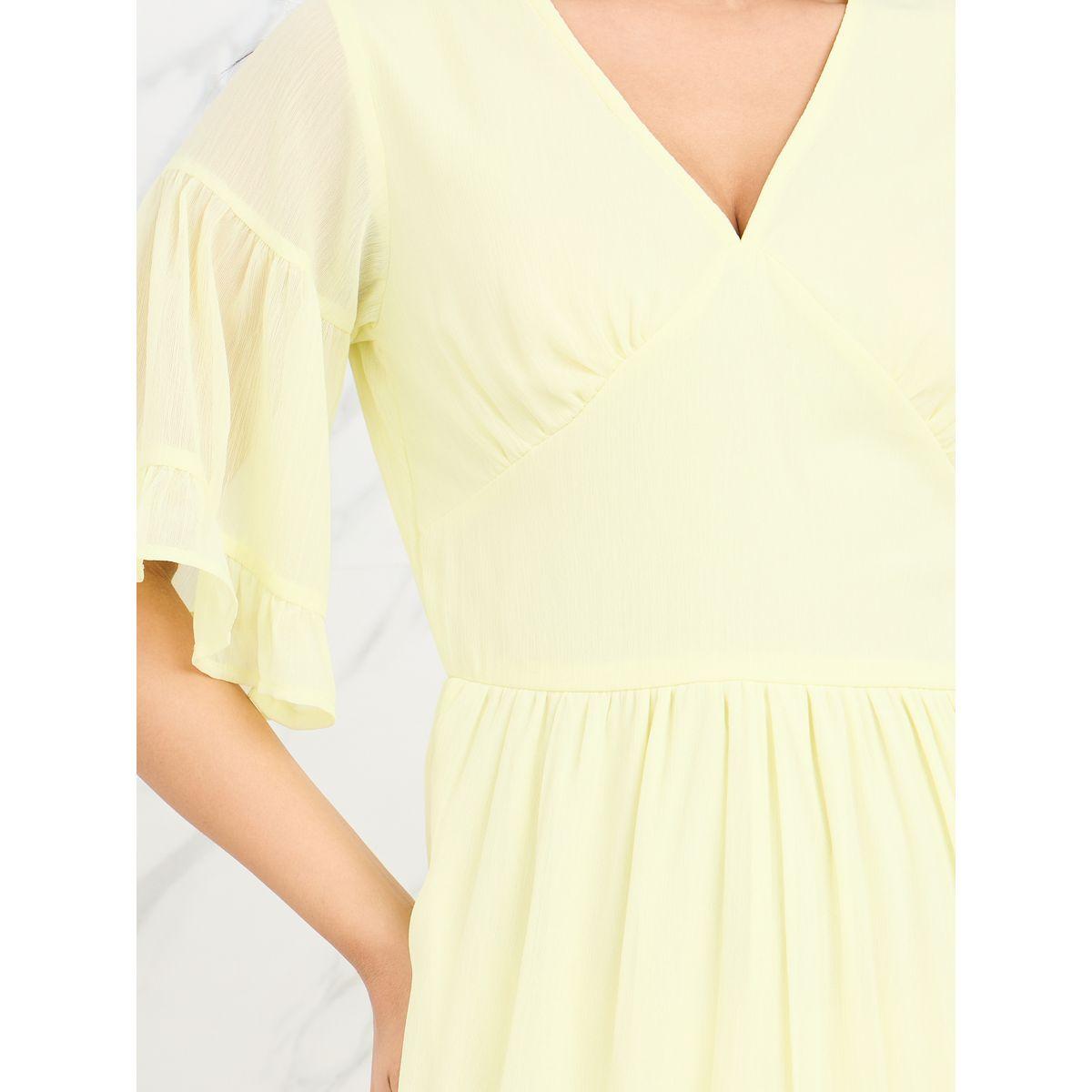 Styli Gathered Detail Sheer Sleeves Tiered Maxi Dress-women-clothing-dresses-image-3