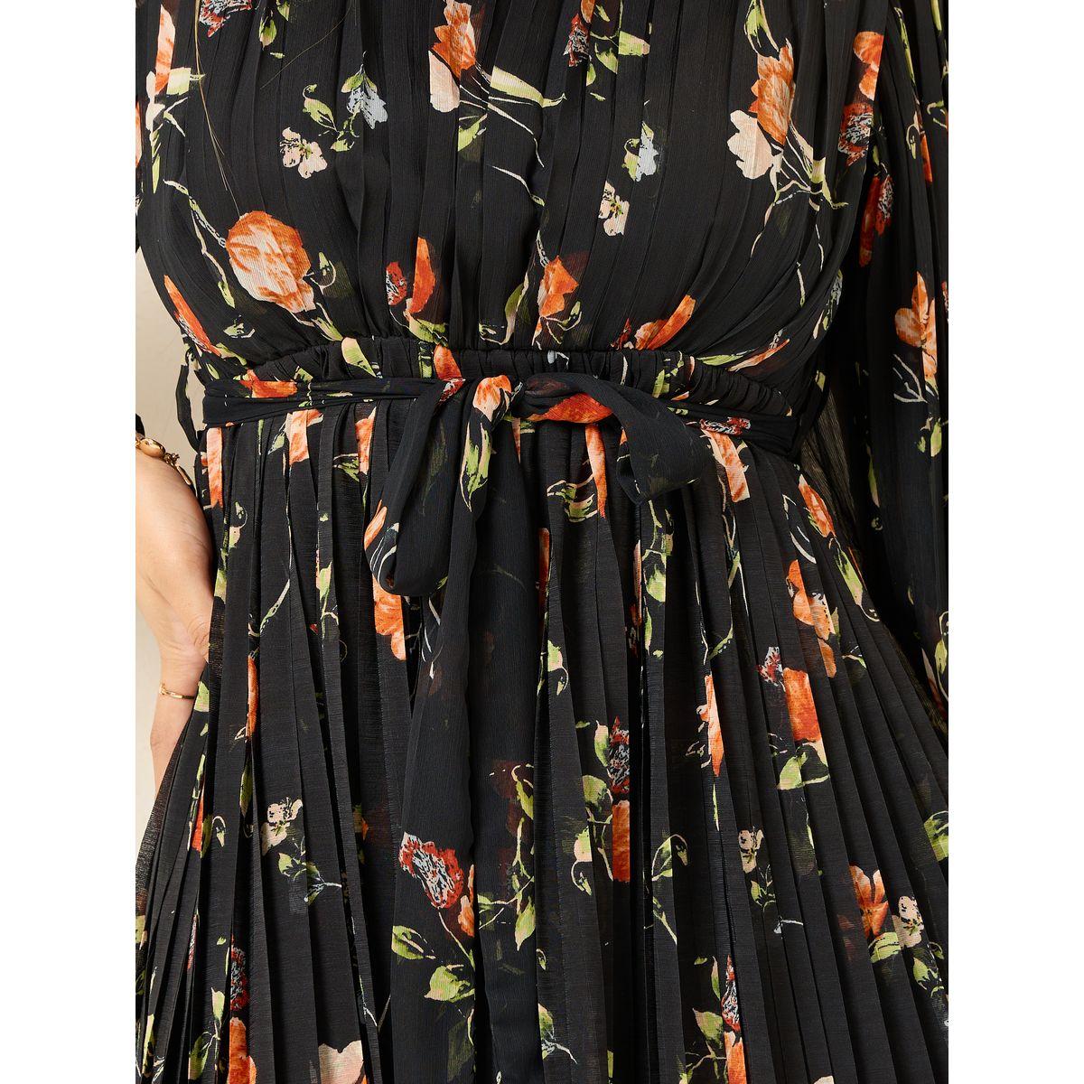 فستان ميدي بكسرات وحافة غير متماثلة الطول-women-clothing-dresses-image-3