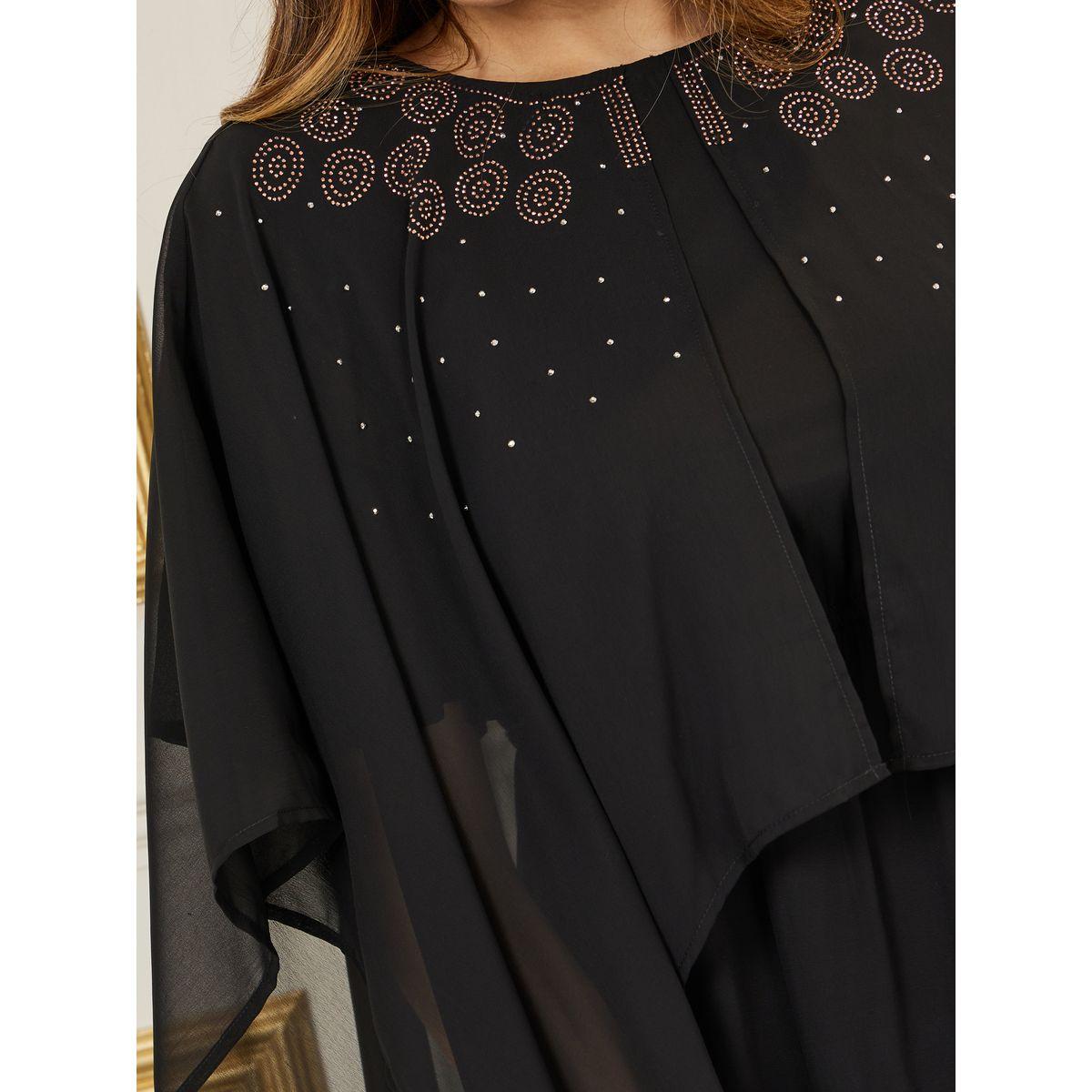 Styli Embellished Cape Sleeves A-Line Maxi Dress-women-clothing-dresses-image-3