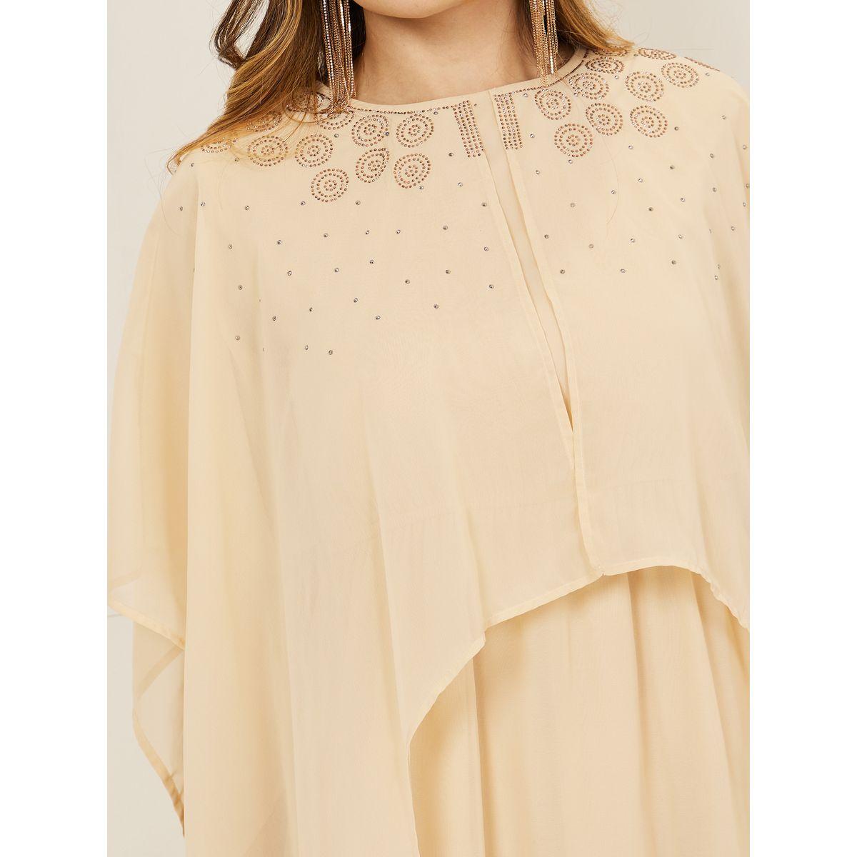 فستان طويل بحافة واسعة واكمام كيب-women-clothing-dresses-image-3