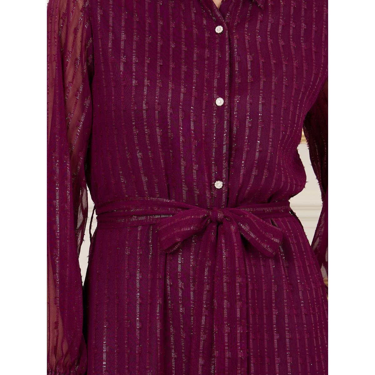 فستان طويل بتفاصيل لوريكس واربطة-women-clothing-dresses-image-3