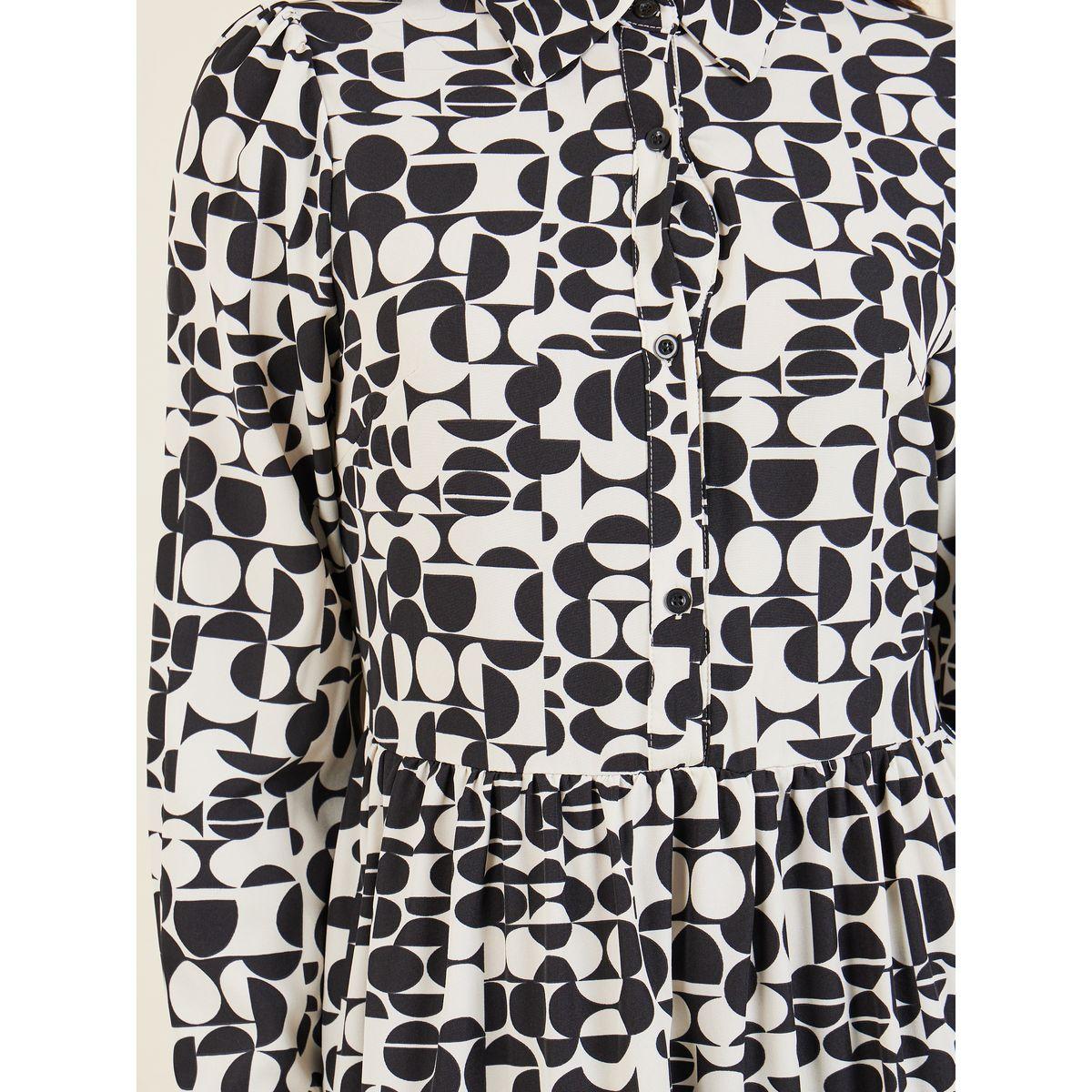 فستان ميدي بكسرات وطبعة هندسية-women-clothing-dresses-image-3