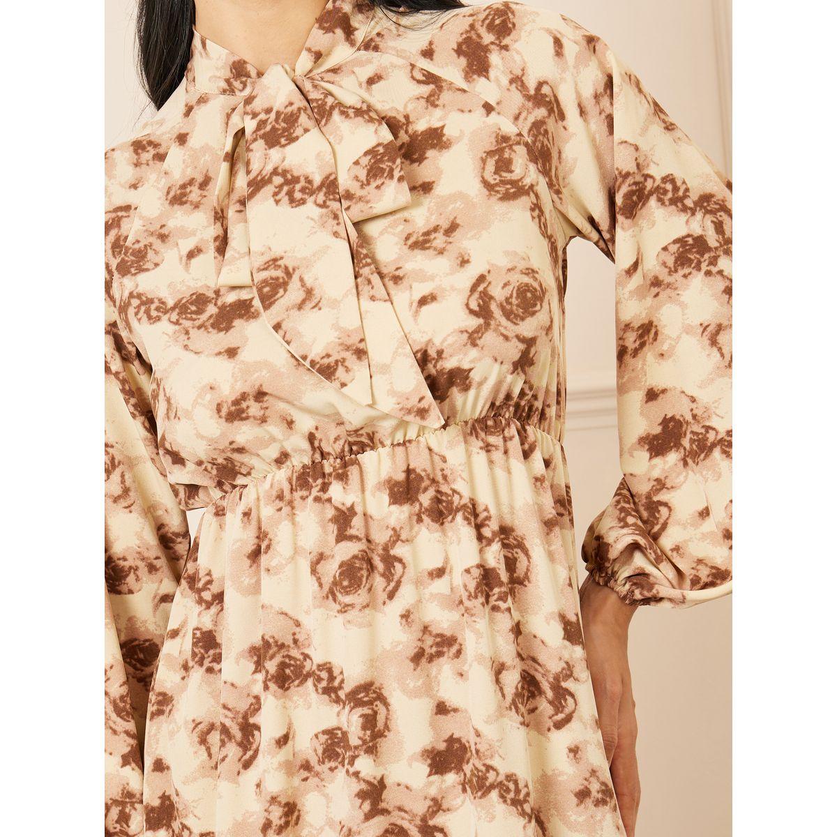 فستان ميدي مطبع بزهور مع ياقة بأربطة-women-clothing-dresses-image-3