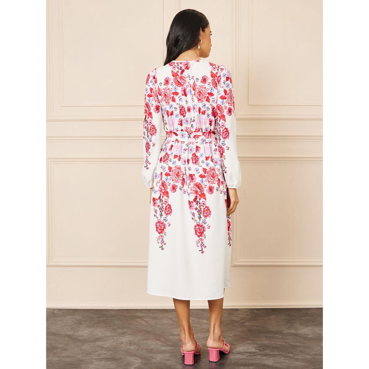فستان ميدي مطبع بطبعة زهور-women-clothing-dresses-image-4