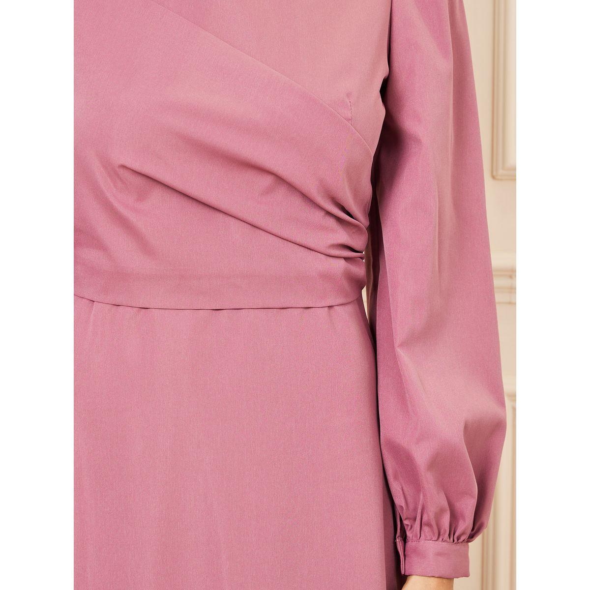 فستان طويل سادة مع ياقة عالية-women-clothing-dresses-image-3
