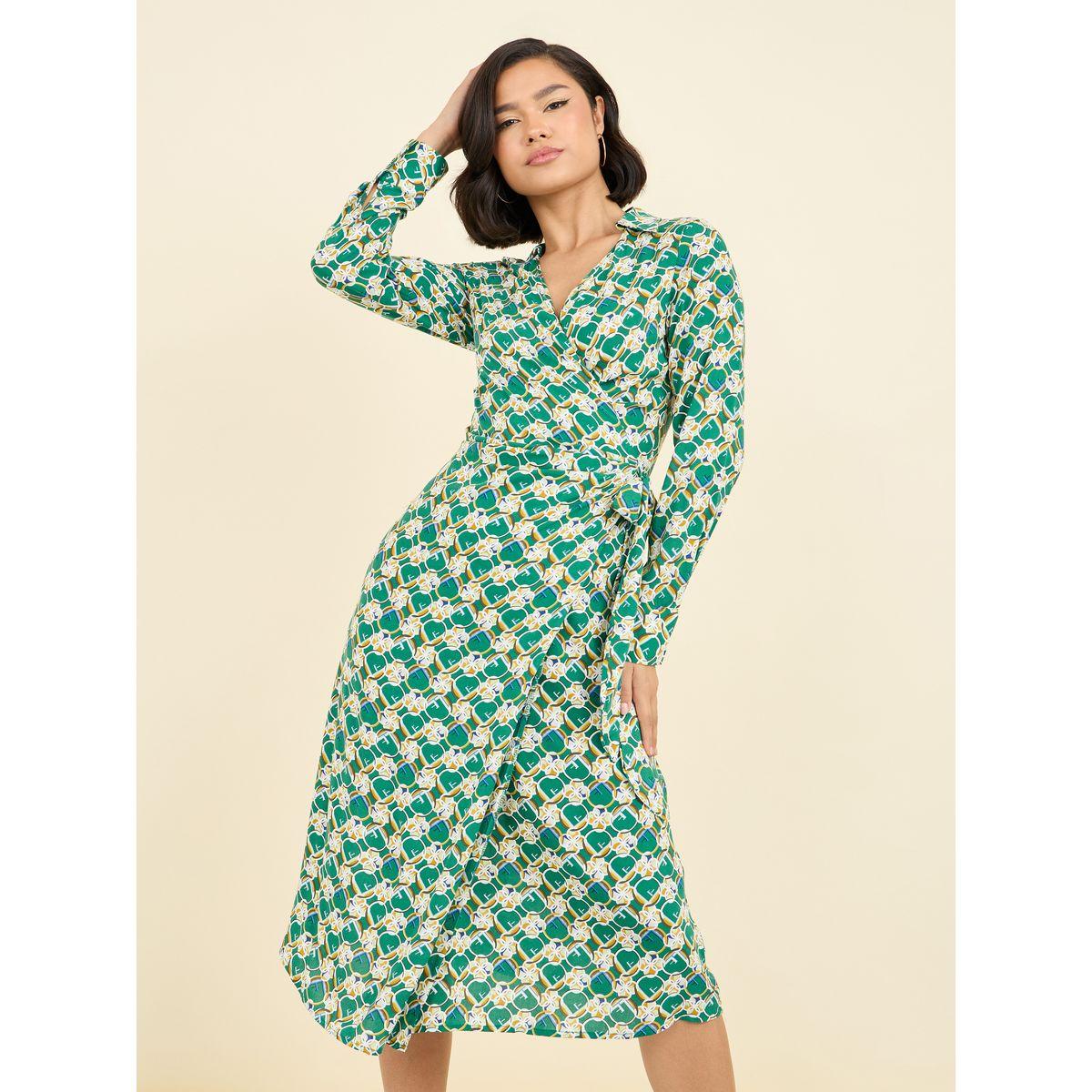 فستان ميدي بنمط لف مع اربطة-women-clothing-dresses-image-2