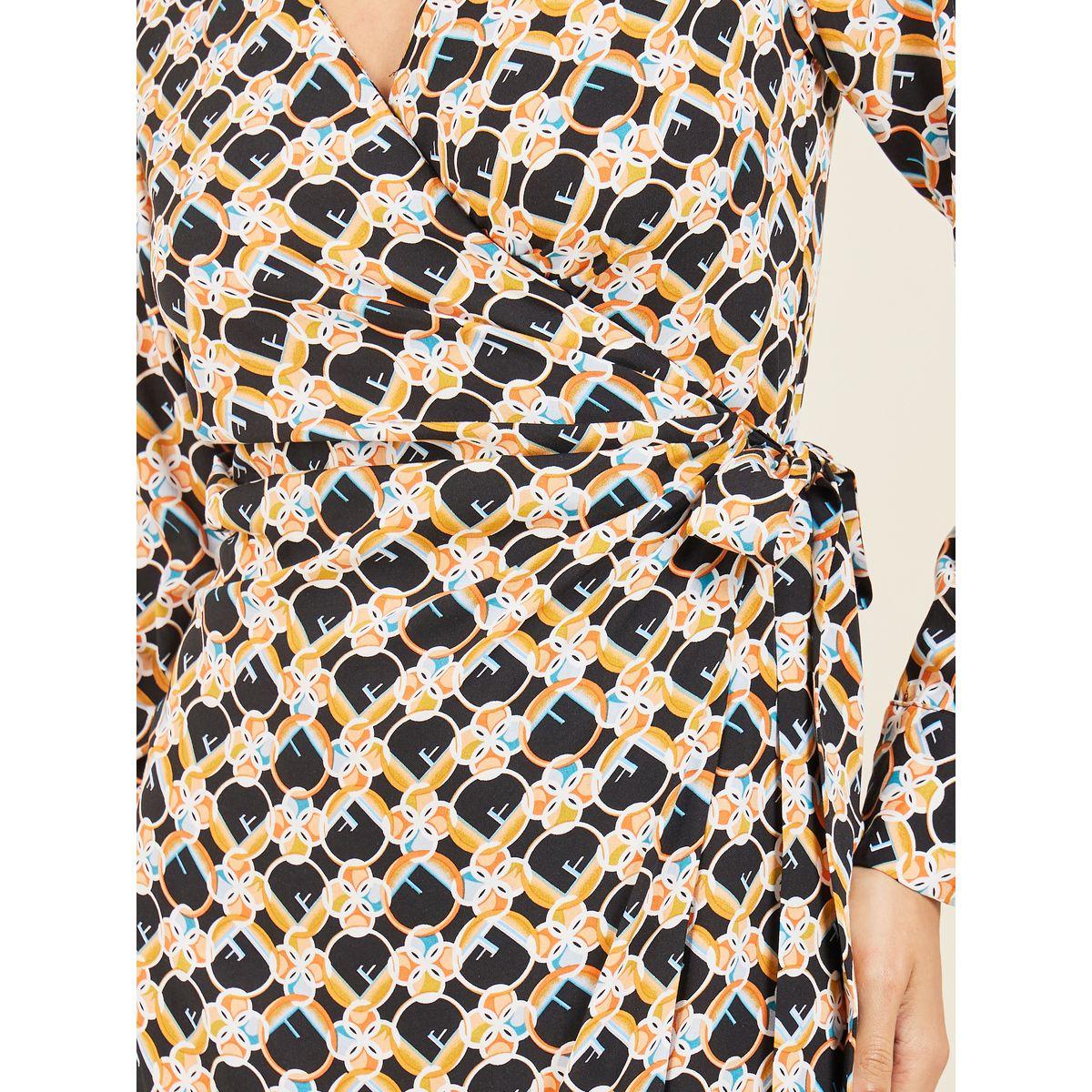 فستان ميدي بنمط لف مع رباط خصر-women-clothing-dresses-image-3