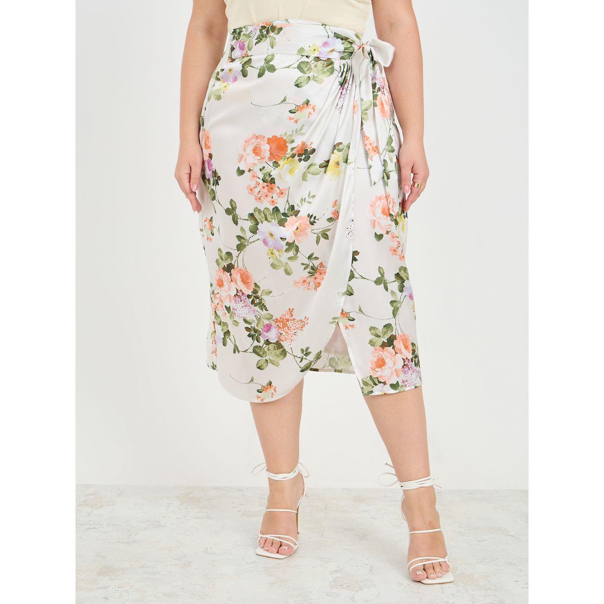 تنورة ميدي بمقاس كبير ونمط لف-women-clothing-skirts-image-1