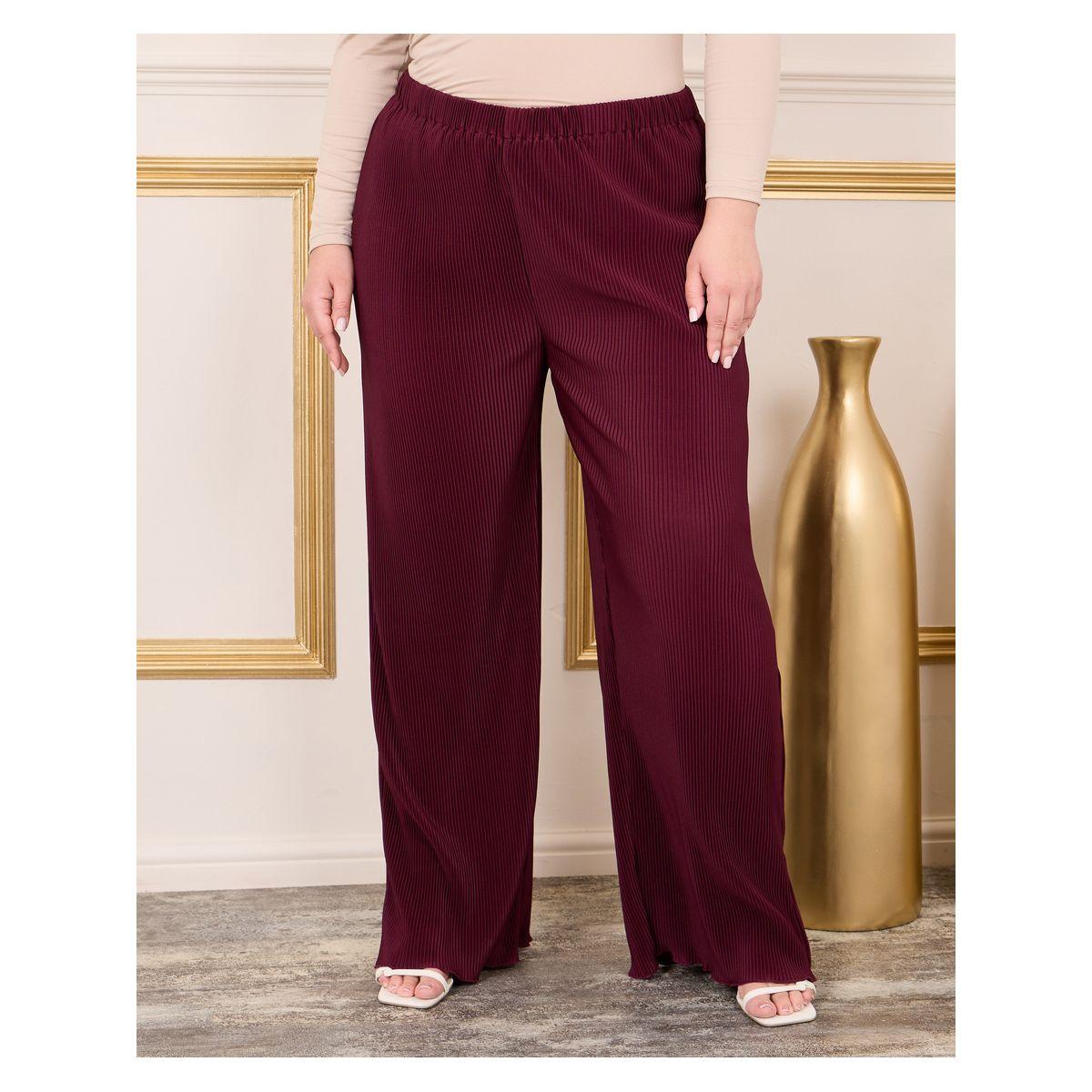 بنطال بليسيه بمقاس كبير وقصة مريحة-women-clothing-bottoms-trousers-image-1