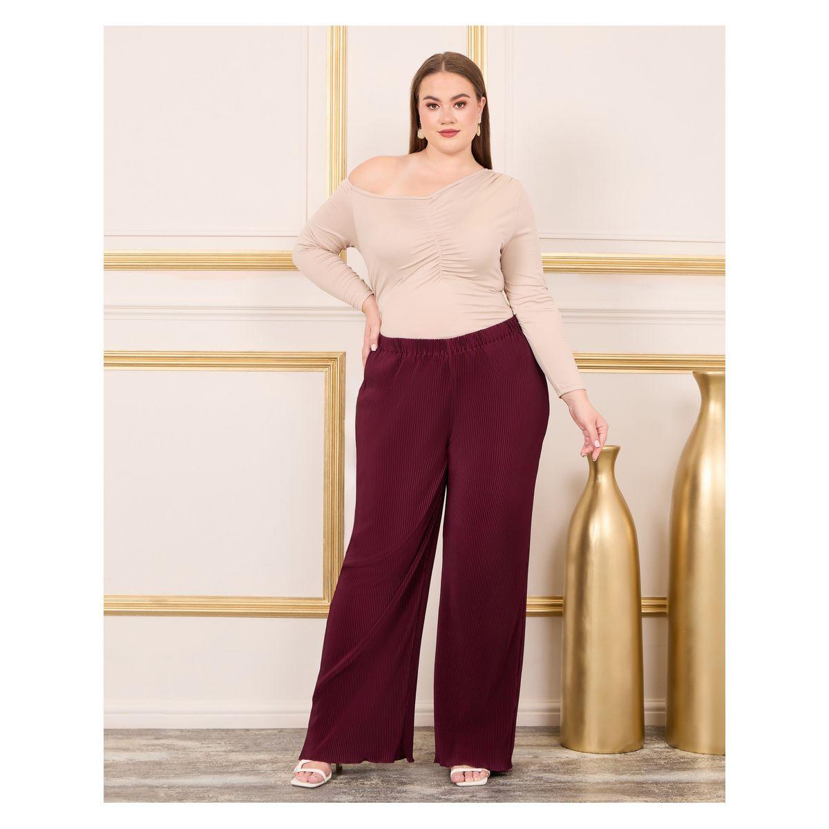 Styli Plus Size Relaxed Fit Plisse Pants-women-clothing-bottoms-trousers-image-2