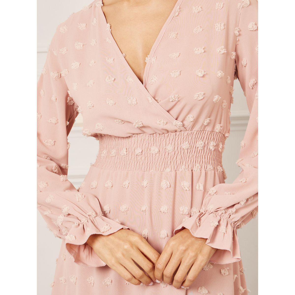 Styli Textured Cuff Sleeve A-Line Midi Dress-women-clothing-dresses-image-3