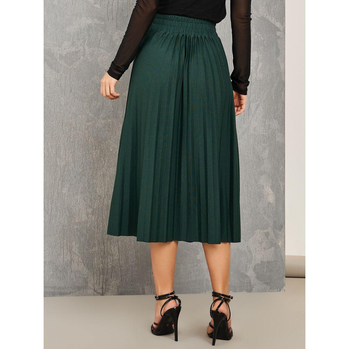 Styli Pleated Midi Skirt with Chain Link Accent-women-clothing-bottoms-skirts-image-4