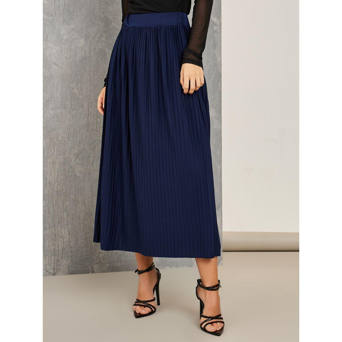Styli Pleated A-Line Maxi Skirt-women-clothing-bottoms-skirts-image-2