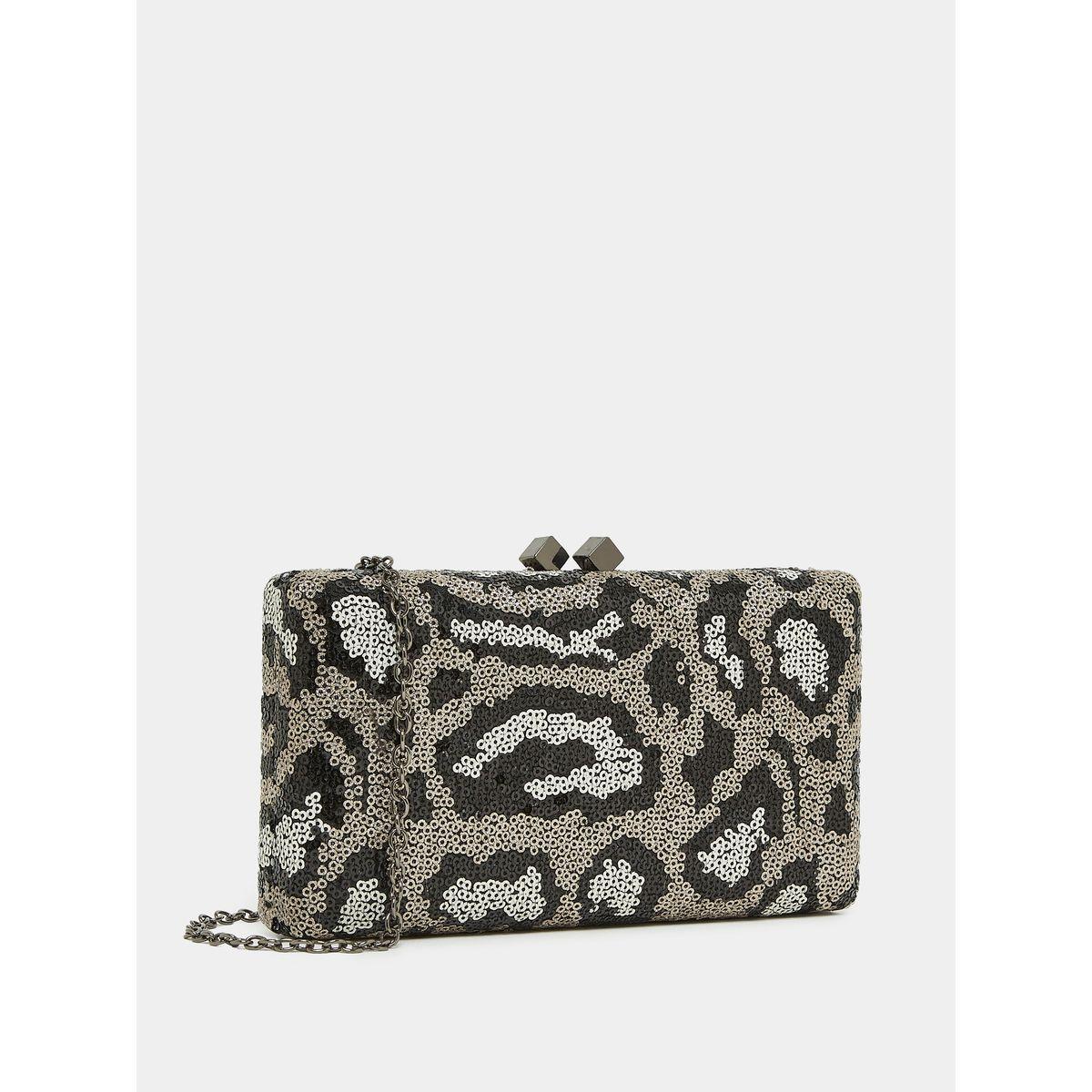 Styli Sequin Snake Texture Clutch Bag with Chain Strap-women-bagsandwallets-handbags-image-1