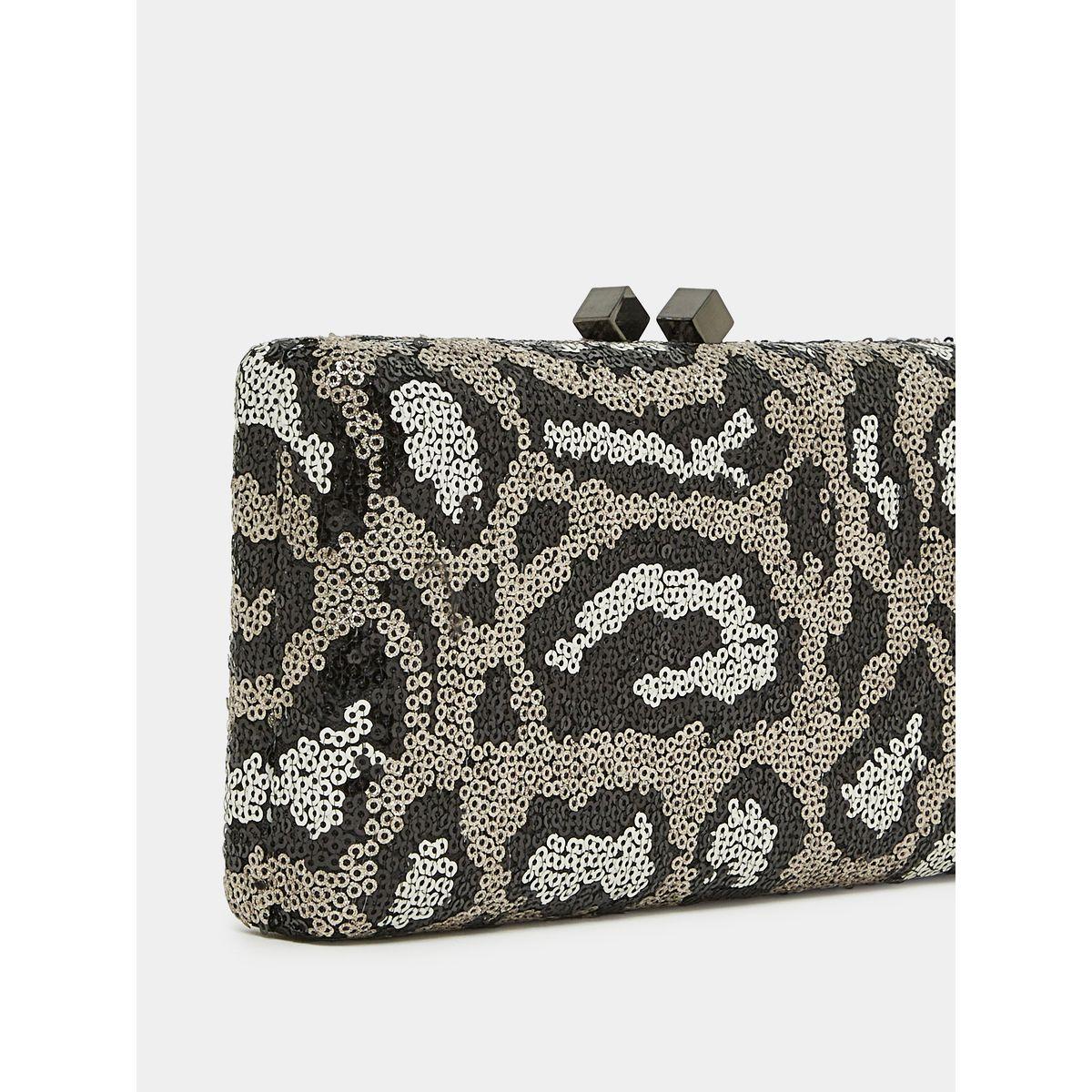 Styli Sequin Snake Texture Clutch Bag with Chain Strap-women-bagsandwallets-handbags-image-2