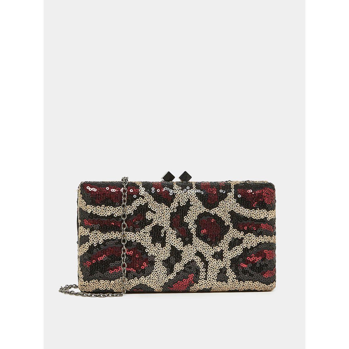 Styli Sequin Snake Texture Clutch Bag with Chain Strap-women-bagsandwallets-handbags-image-1
