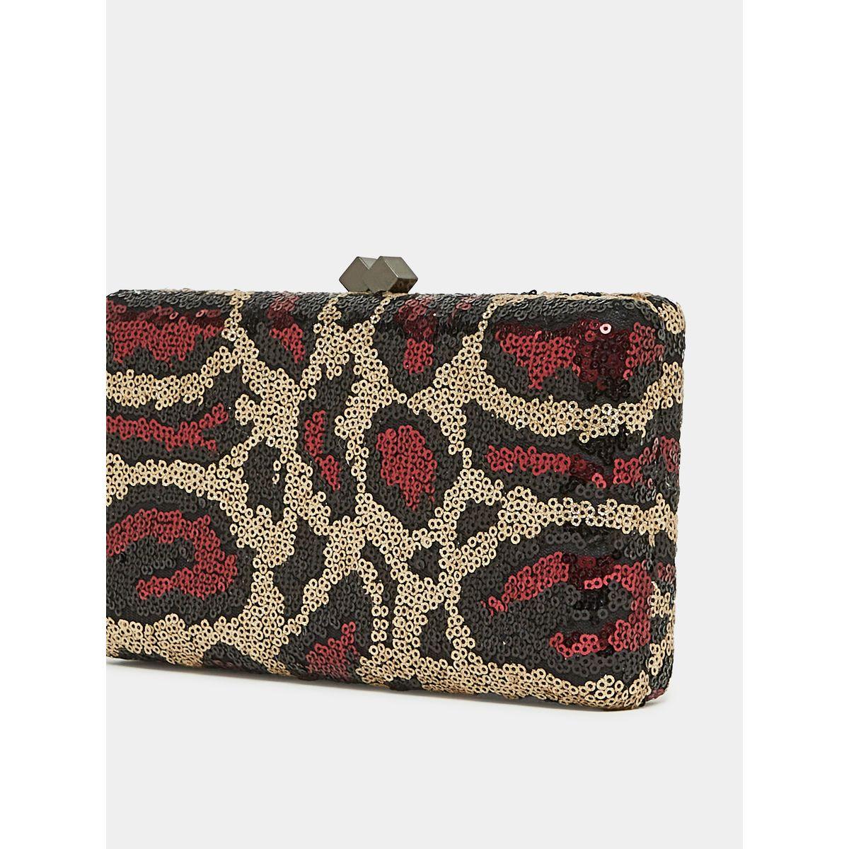 Styli Sequin Snake Texture Clutch Bag with Chain Strap-women-bagsandwallets-handbags-image-2