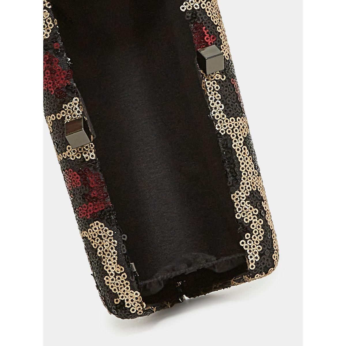 Styli Sequin Snake Texture Clutch Bag with Chain Strap-women-bagsandwallets-handbags-image-4