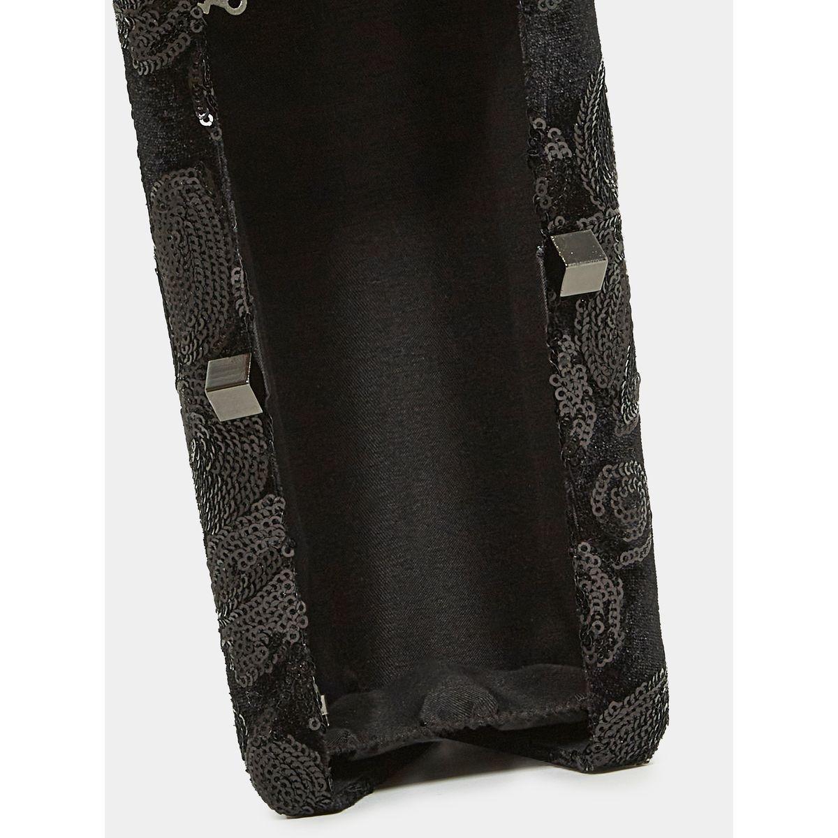 Styli Sequin Floral Clutch Bag with Chain Strap-women-bagsandwallets-handbags-image-4
