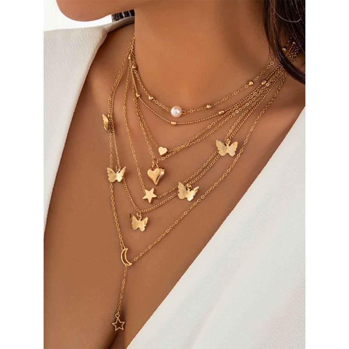 Styli Butterfly Layered Necklace-women-watchesandjewellery-jewellery-necklacesandpendants-image-1