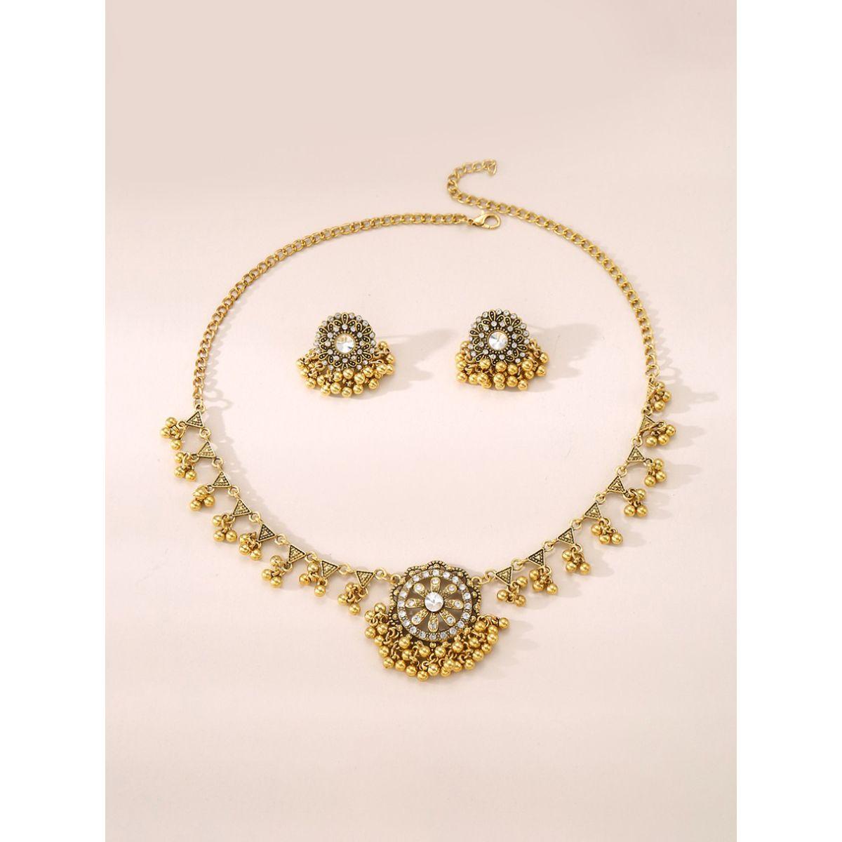 Styli Ball Drop Earrings & Necklace Jewelry Set-women-watchesandjewellery-jewellery-jewellerysets-image-1