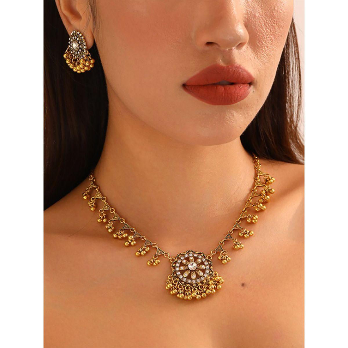 Styli Ball Drop Earrings & Necklace Jewelry Set-women-watchesandjewellery-jewellery-jewellerysets-image-3
