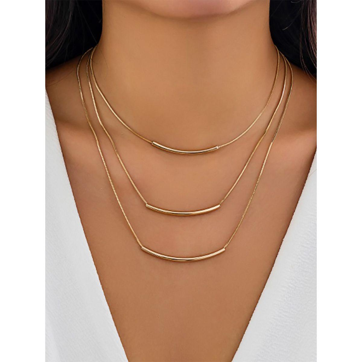 Styli Bar Detail Layered Necklace-women-watchesandjewellery-jewellery-necklacesandpendants-image-3
