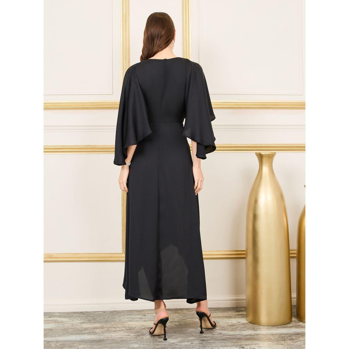 Styli Floral Applique Asymmetric Hem A-Line Maxi Dress-women-clothing-dresses-image-4