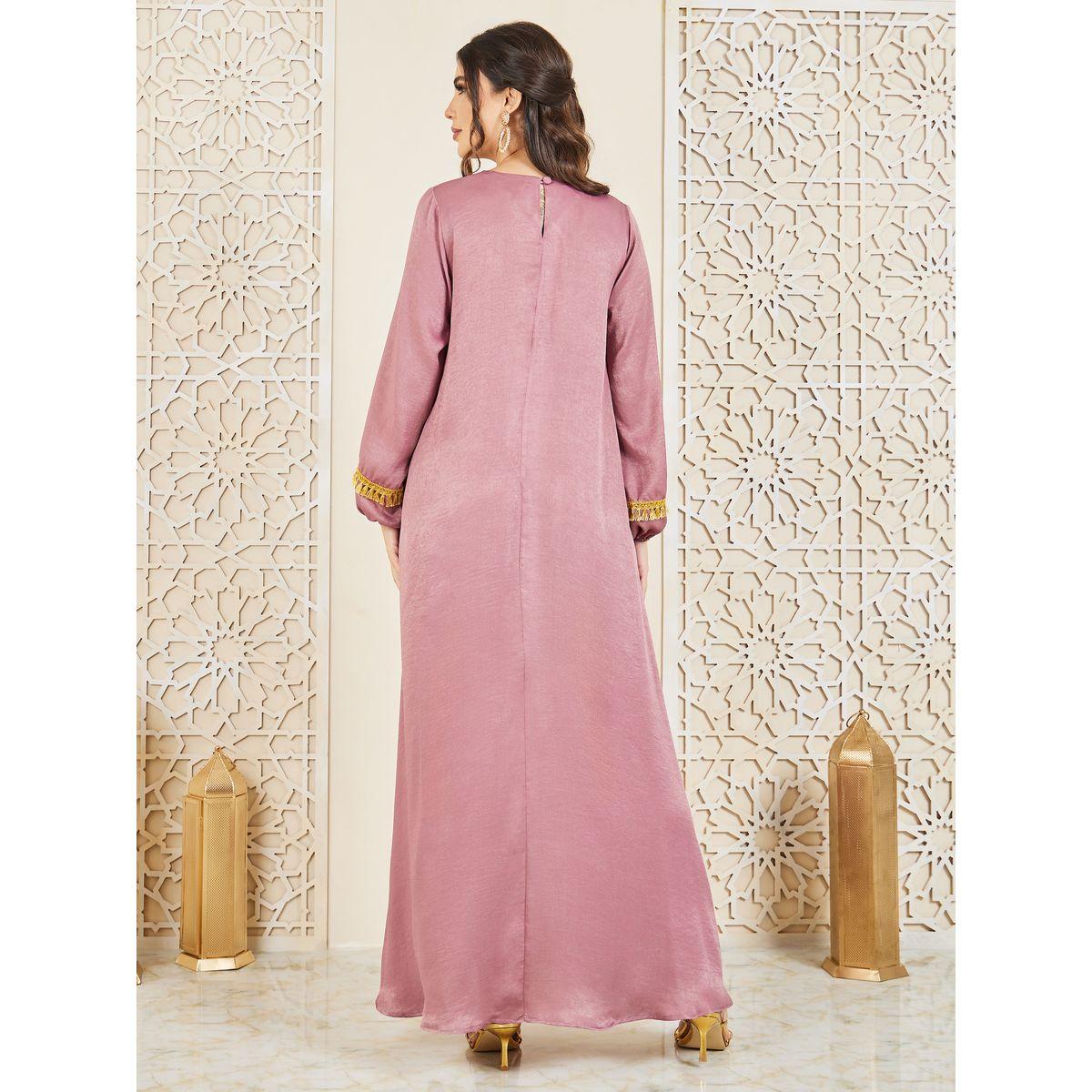 Styli Embroidered Lace Tassel Detail Jalabiya-women-arabicclothing-jalabiyas-image-4