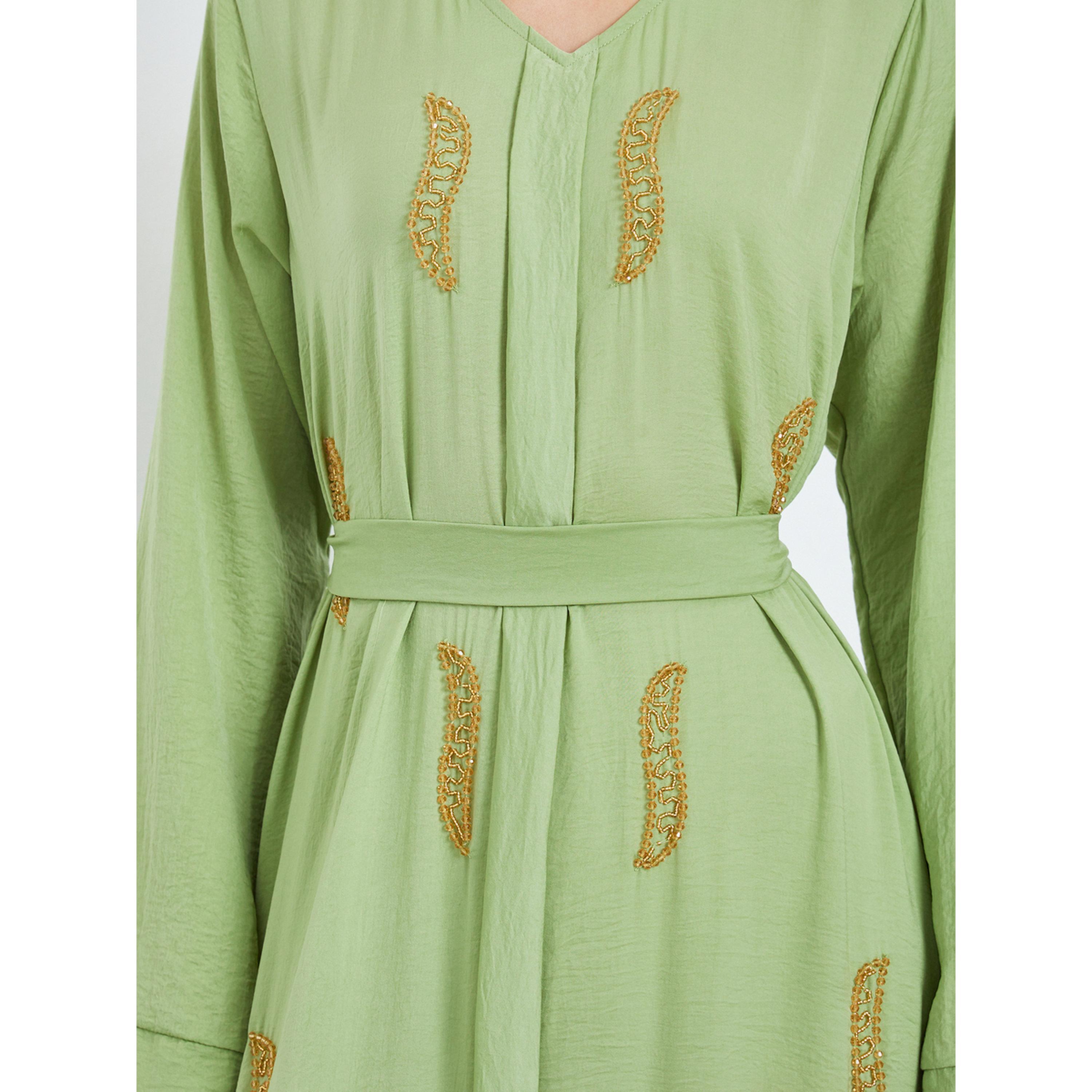 جلابية مزينة بالخرز مع حزام خصر-women-arabicclothing-jalabiyas-image-5