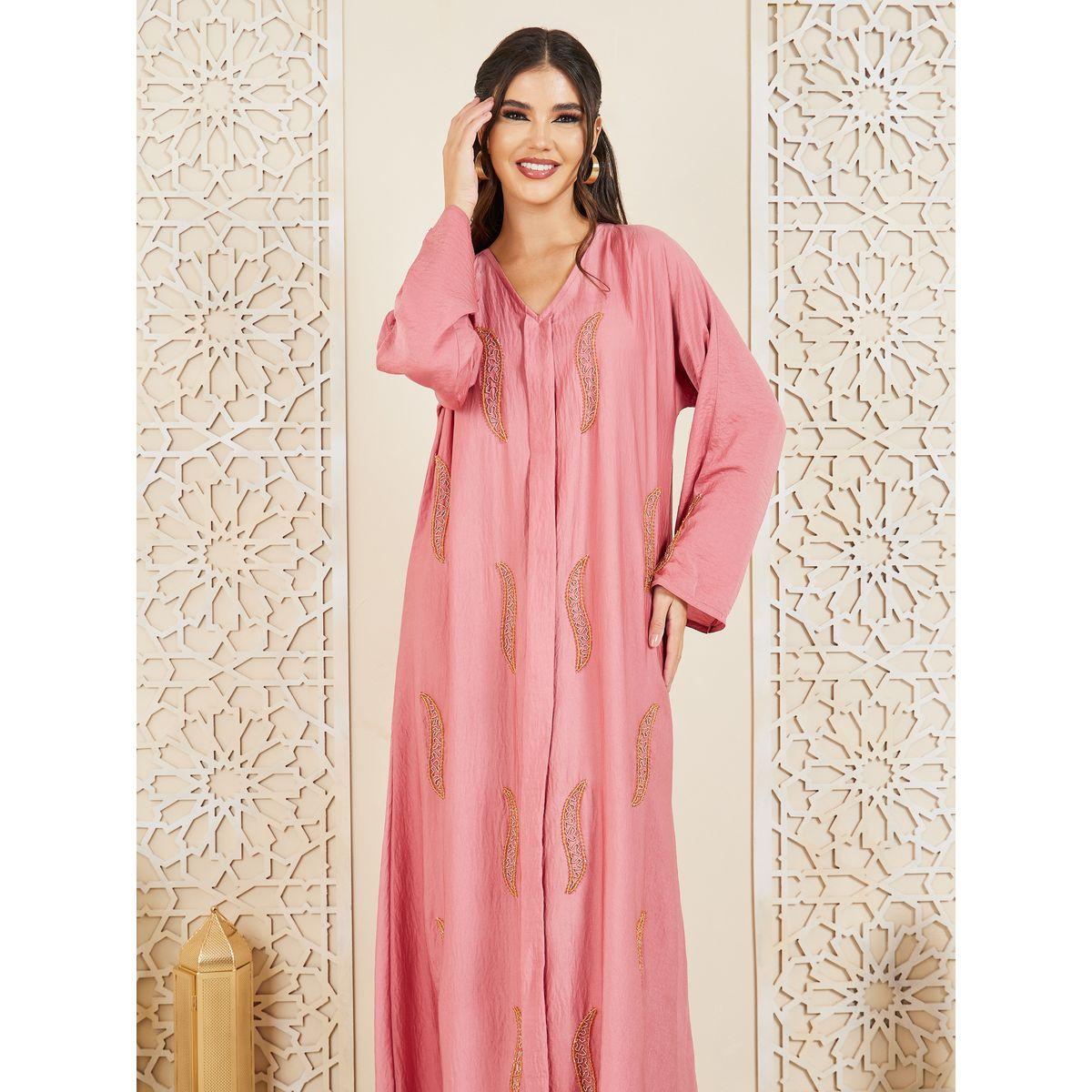 Styli Embellished Self Tie Up Jalabiya-women-arabicclothing-jalabiyas-image-2