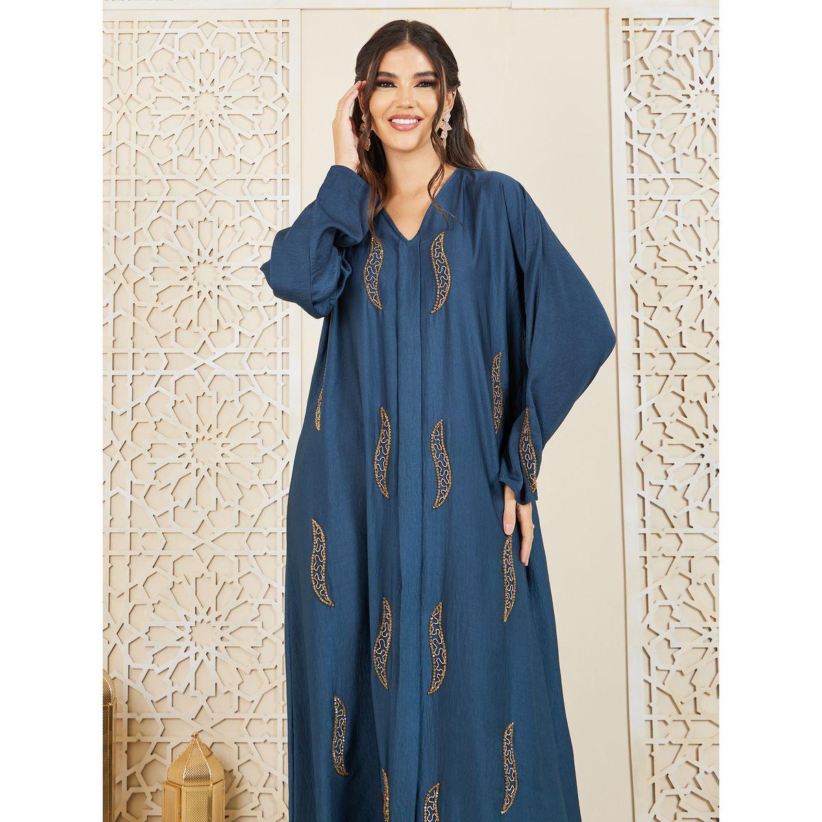 Styli Embellished Self Tie Up Jalabiya-women-arabicclothing-jalabiyas-image-2
