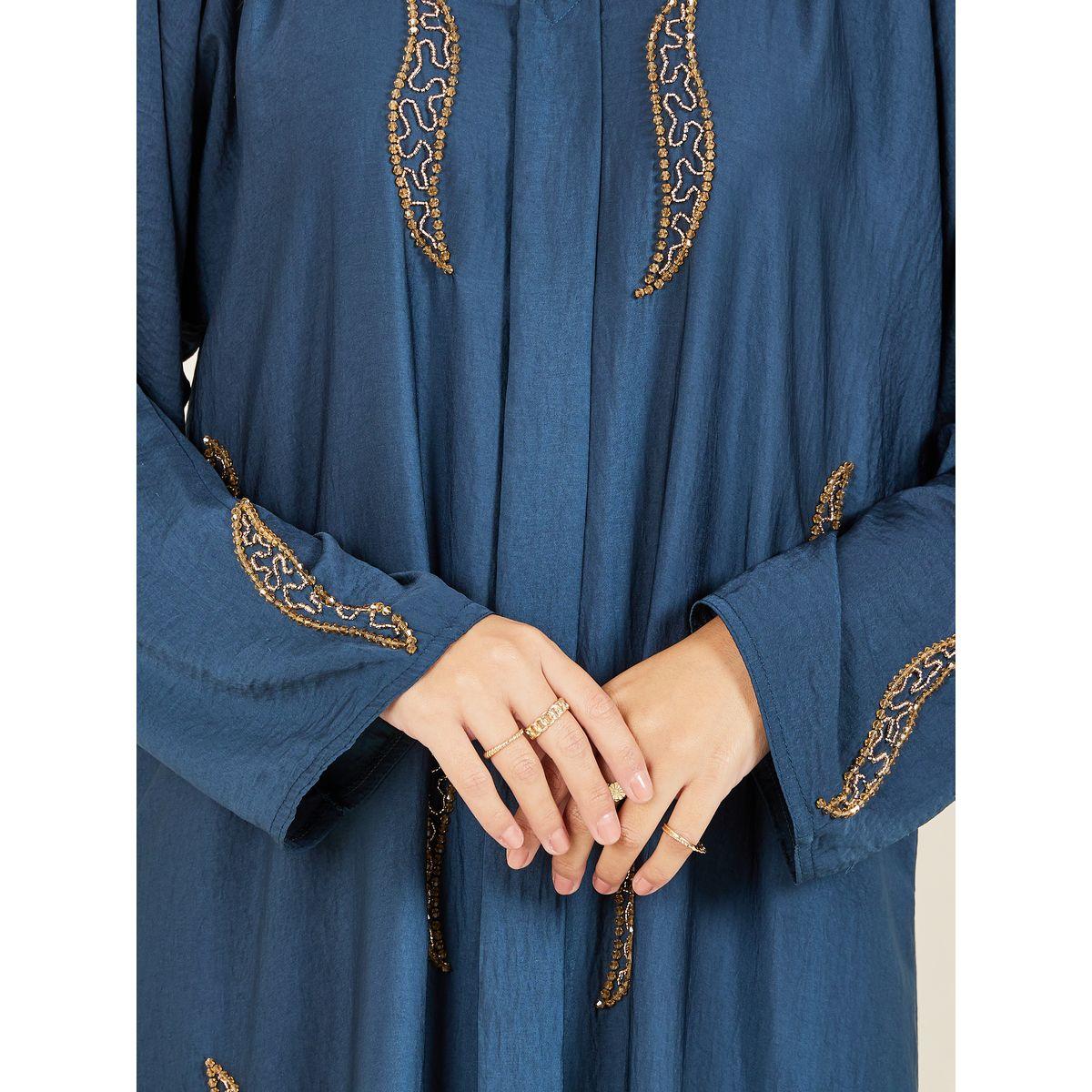 Styli Embellished Self Tie Up Jalabiya-women-arabicclothing-jalabiyas-image-4