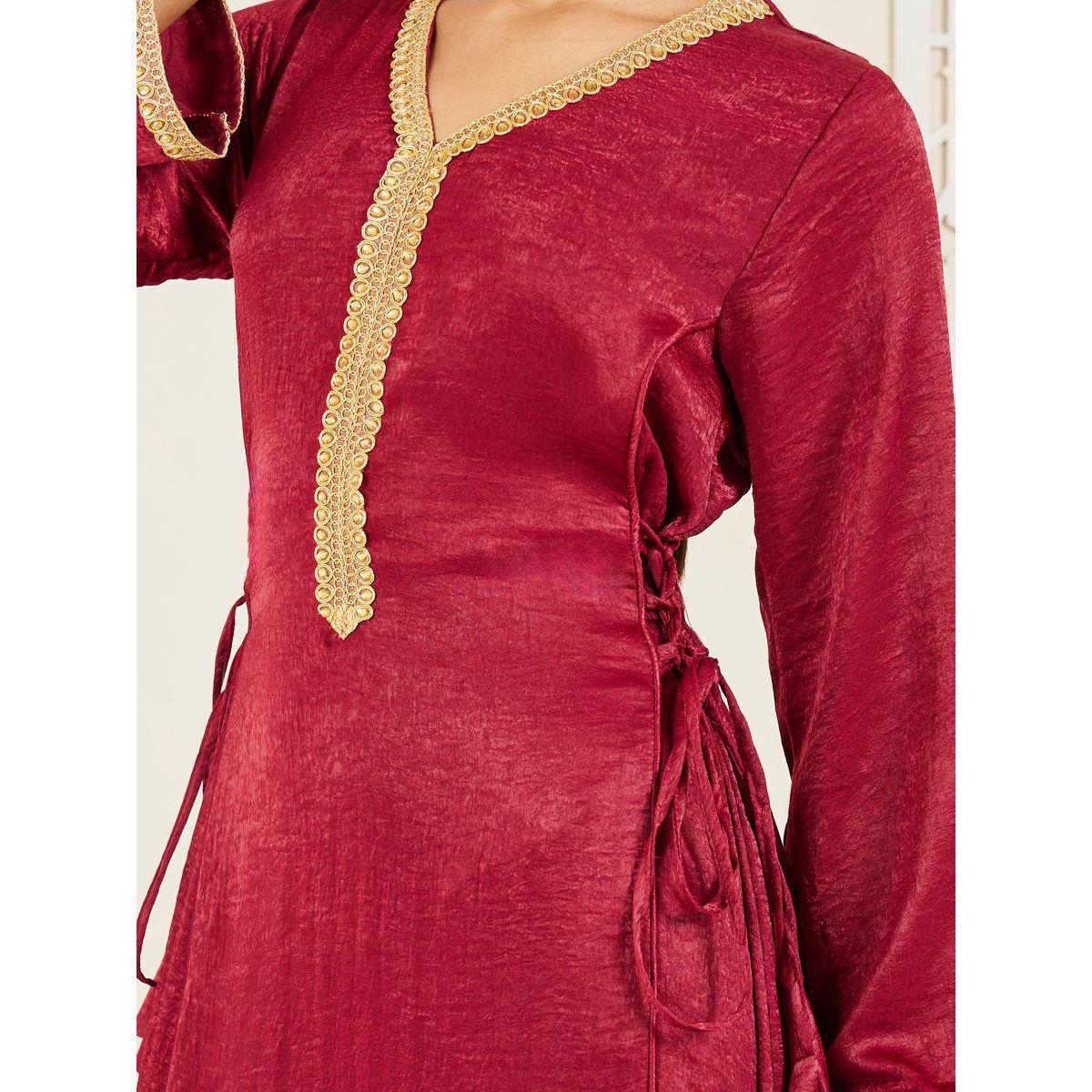 جلابية ساتان مُطرّزة بدانتيل مع أربطة-women-arabicclothing-jalabiyas-image-3