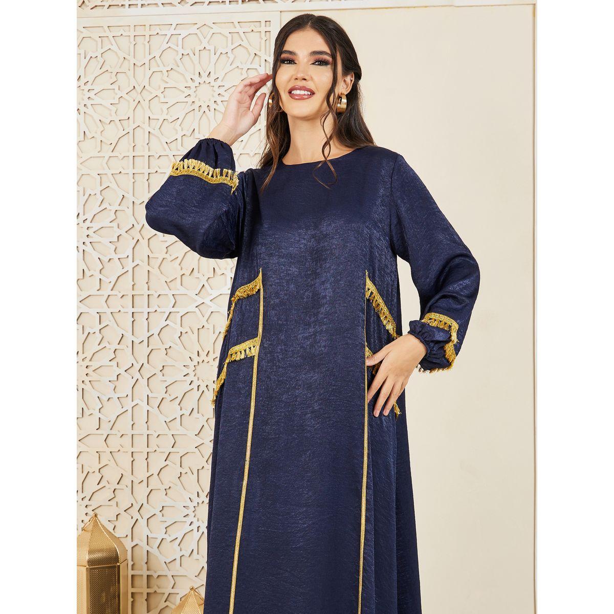 Styli Embroidered Lace Tassel Detail Jalabiya-women-arabicclothing-jalabiyas-image-2
