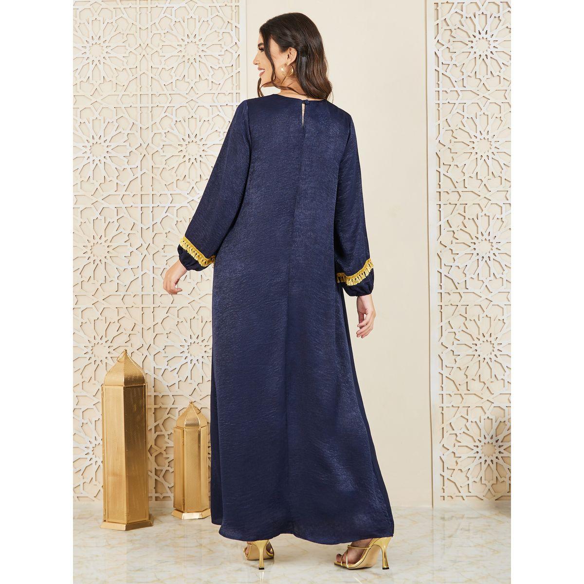 Styli Embroidered Lace Tassel Detail Jalabiya-women-arabicclothing-jalabiyas-image-4