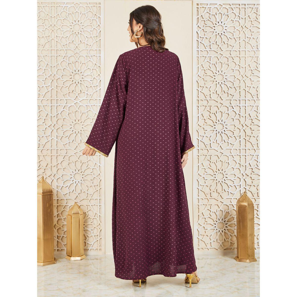 Styli Dobby Embroidered Pocket Detail Jalabiya-women-arabicclothing-jalabiyas-image-5