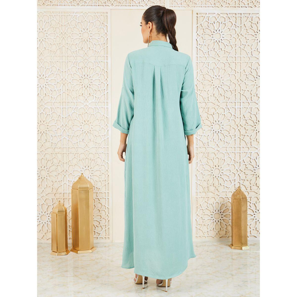 جلابية طويلة بياقة مدببة وأزرار مخفية-women-arabicclothing-jalabiyas-image-6