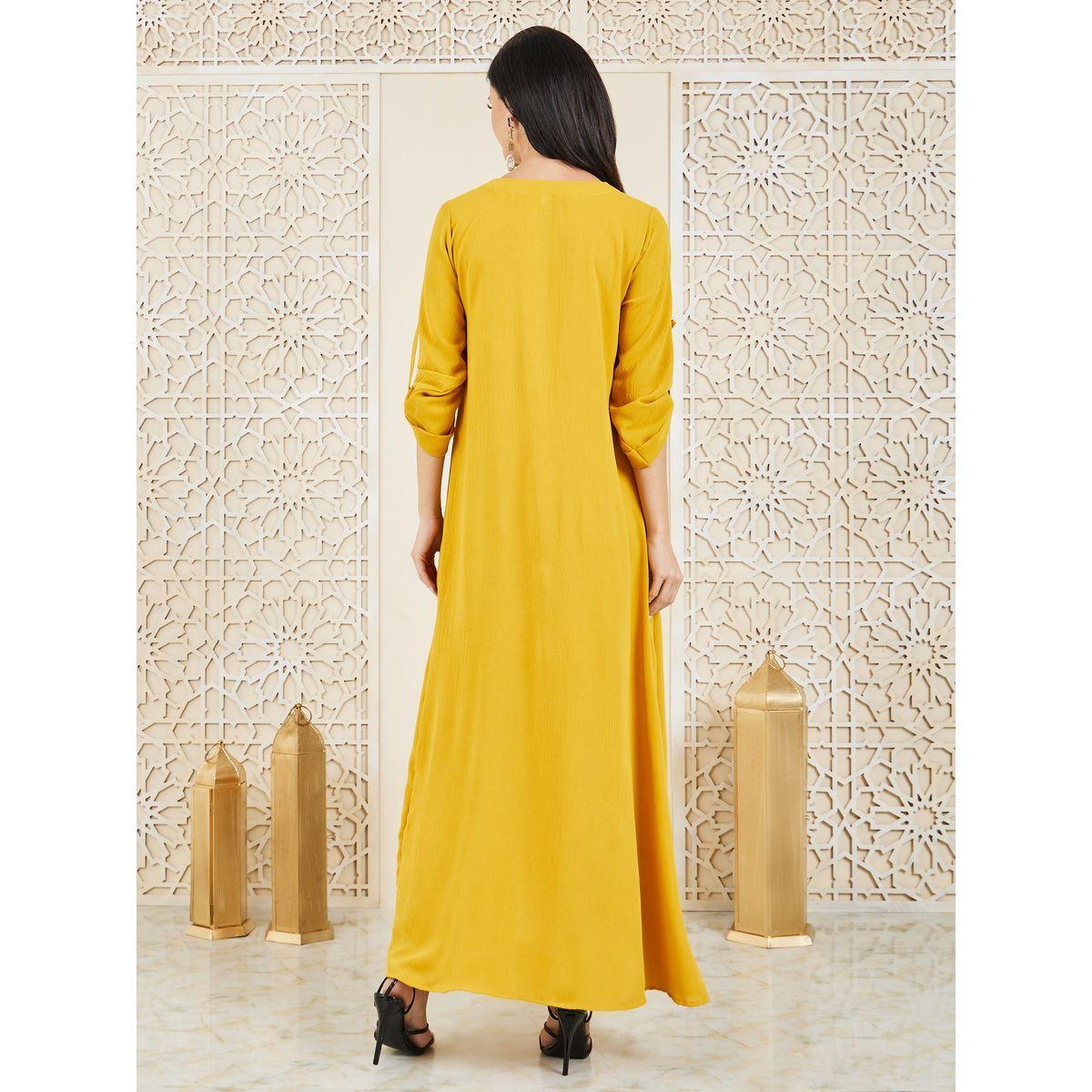 Styli Hand Embroidered Neckline Roll Up Sleeves Jalabiya-women-arabicclothing-jalabiyas-image-4