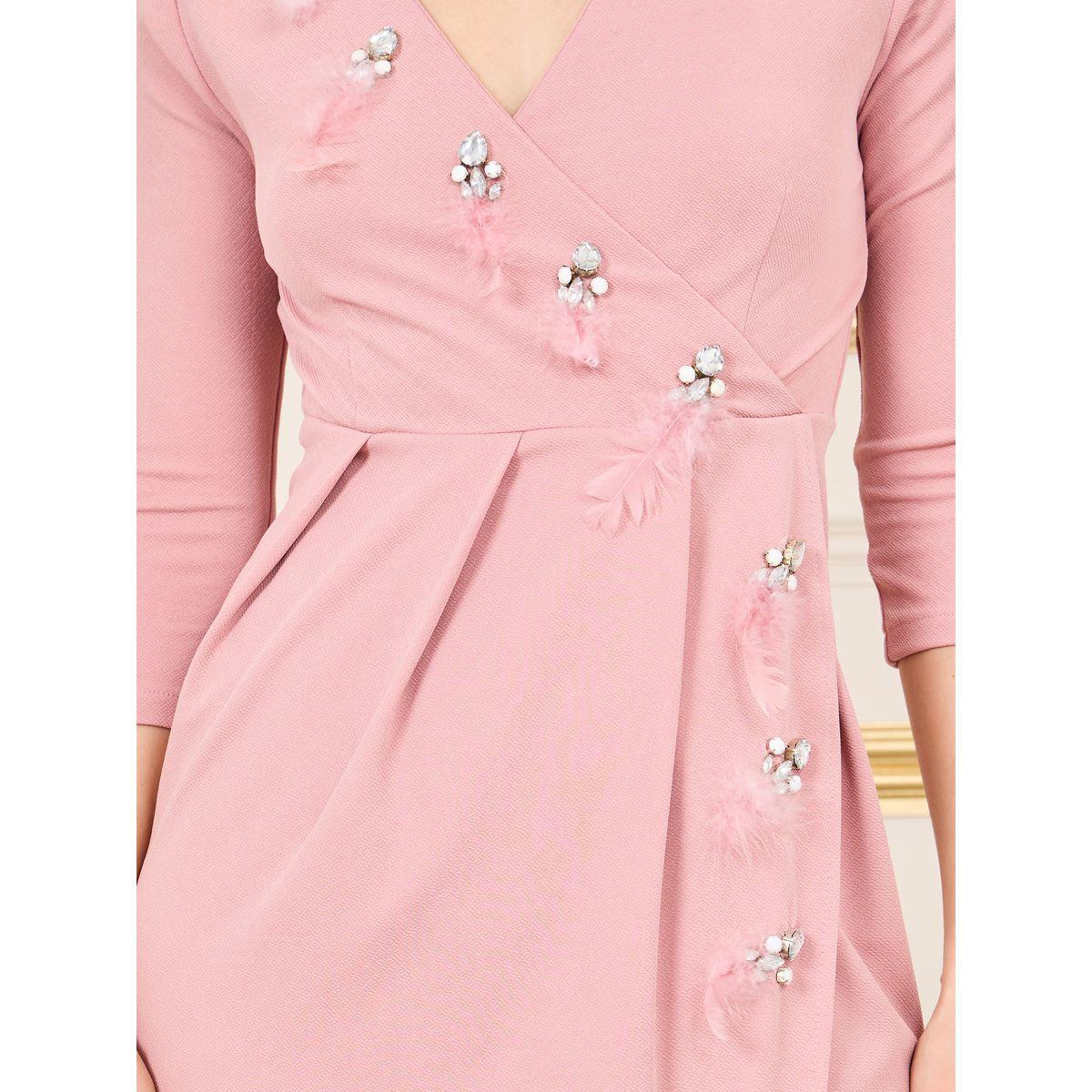 فستان ميدي بديكون مزين بحجر الراين-women-clothing-dresses-image-3