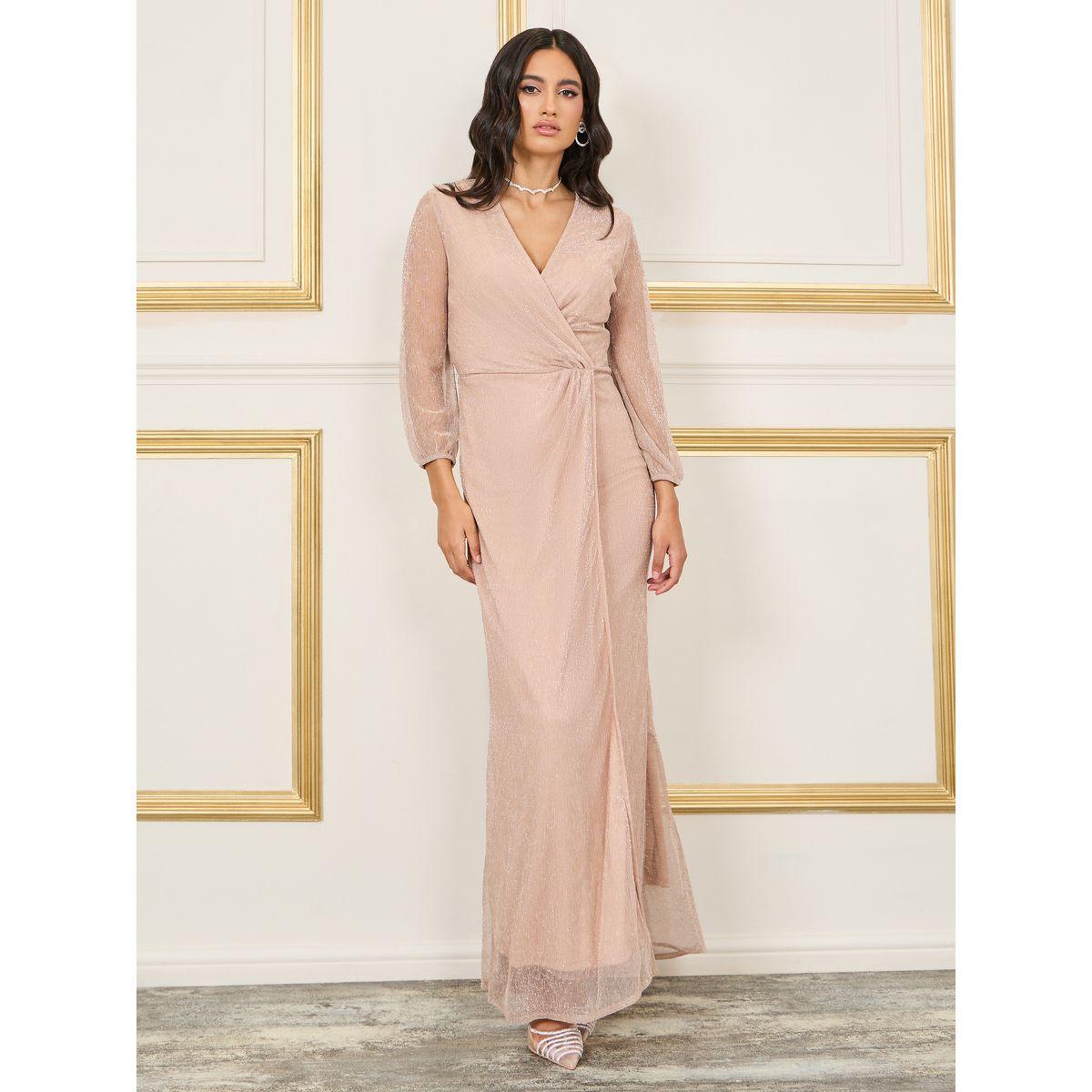 فستان ميرميد بنمط لف وتفاصيل براقة-women-clothing-dresses-image-1