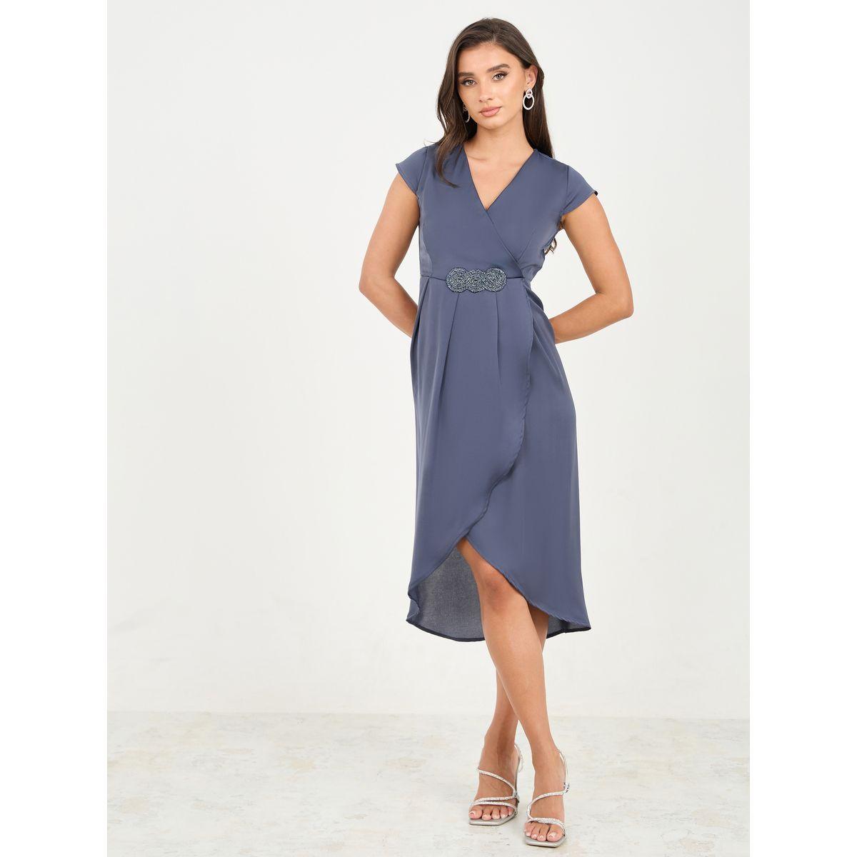 فستان ميدي بحافة غير متماثلة الطول-women-clothing-dresses-image-1