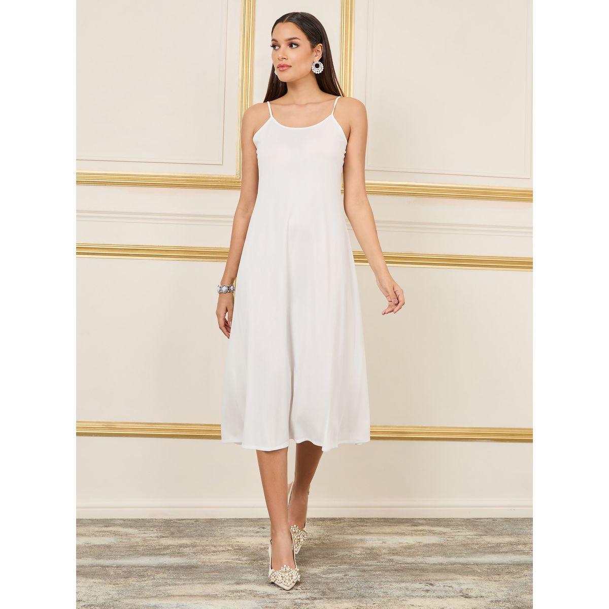 فستان ميدي مزين بشراشيب مع ياقة بشق-women-clothing-dresses-image-4